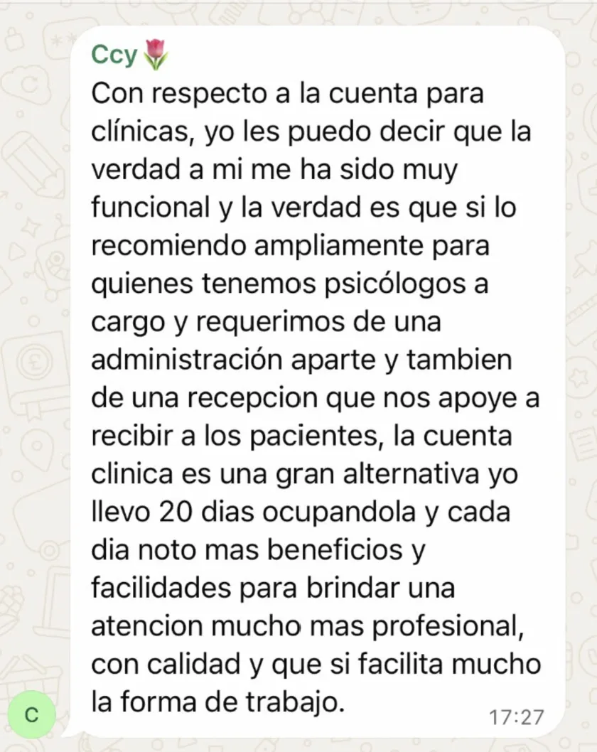 Mensaje de WhatsApp de Cintia sobre PsicoTest Pro